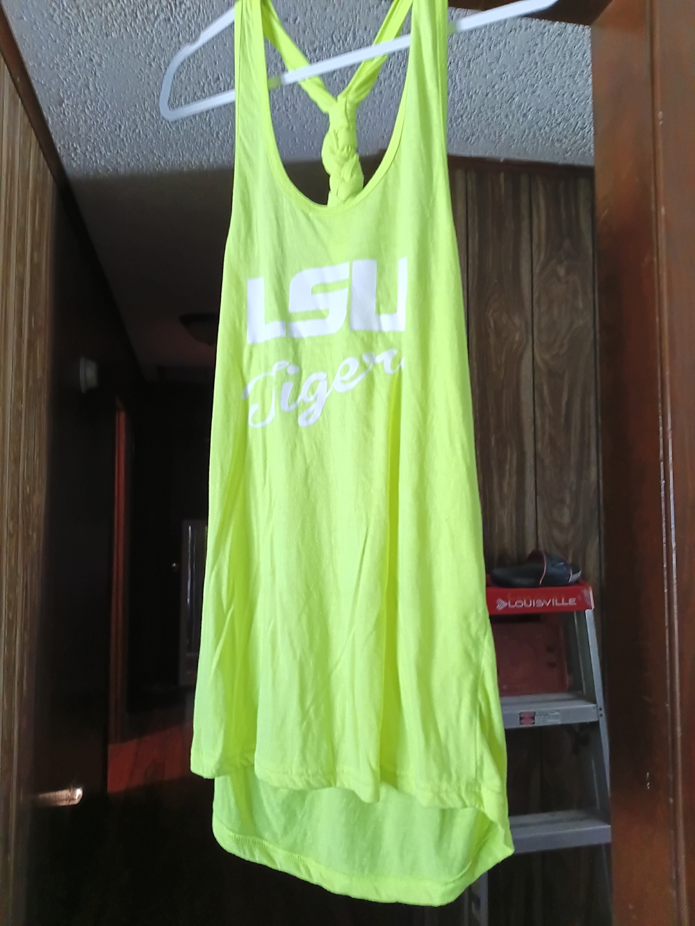 Colosseum Neon Yellow Racerback Tank with White Logo
